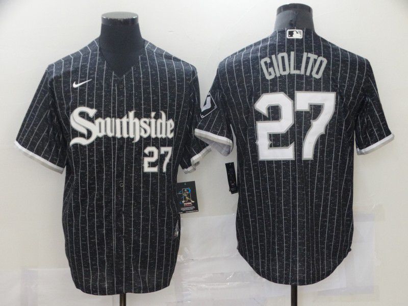 Men Chicago White Sox #27 Giolito City Edition Black Game Nike 2021 MLB Jerseys->chicago white sox->MLB Jersey